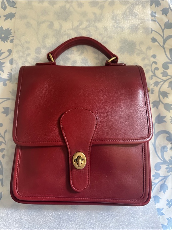 Coach Handbags - Coach Classic vintage Structured Red Leather Top-Handle Bag